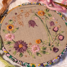 Load image into Gallery viewer, The Petal Archives No.3: Fritillaries & Daisies Embroidery Kit
