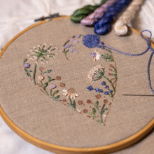 Load image into Gallery viewer, Floral Heart Embroidery Kit - NEW COLOURS!