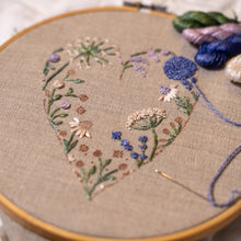 Load image into Gallery viewer, Floral Heart Embroidery Kit - NEW COLOURS!