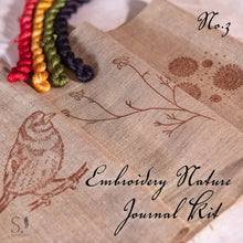 Load image into Gallery viewer, Embroidery Nature Journal Kit Number Three - Goldfinch & Chamomile