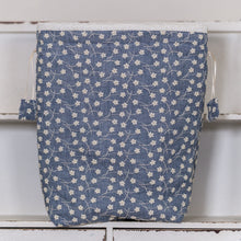 Load image into Gallery viewer, Blue Floral Drawstring Project Bag
