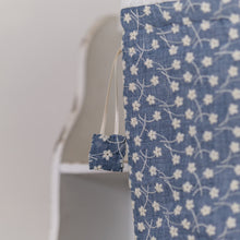 Load image into Gallery viewer, Blue Floral Drawstring Project Bag
