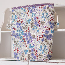 Load image into Gallery viewer, Floral Drawstring Project Bag
