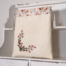 Load image into Gallery viewer, Vintage Embroidered project bag
