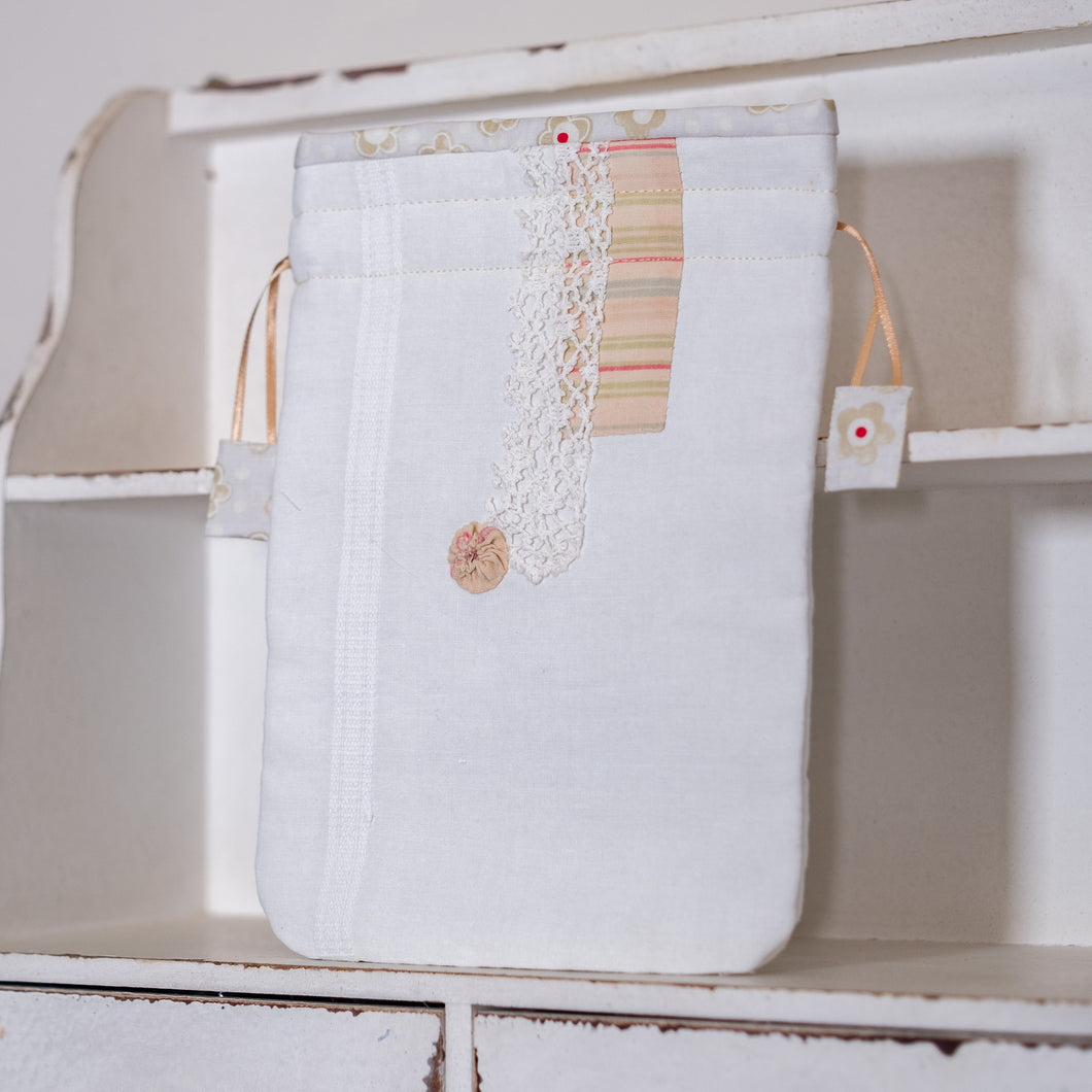 Slow Stitched Drawstring Pouch