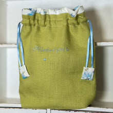 Load image into Gallery viewer, HAND EMBROIDERED LINEN PROJECT BAG
